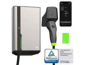 Green Cell HabuDen Wallbox 22kW 32A nabíjacia stanica pre elektrické vozidlá s NFC, aplikáciou, BT, 7,5 m káblom
