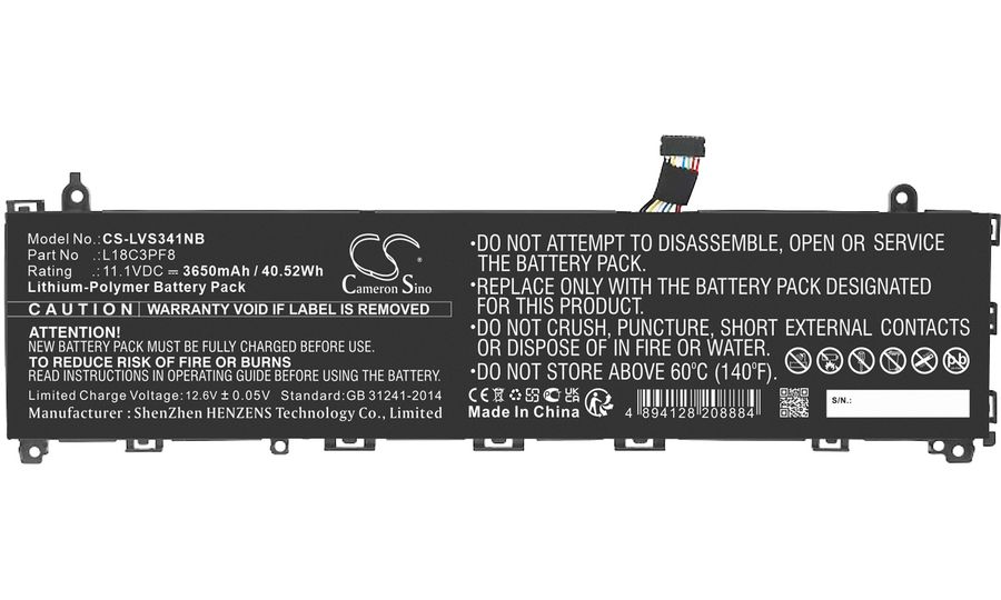 Batéria pre Lenovo Ideapad S340-13, Ideapad S340-13iml a ďalšie, 3650 mAh, Li-Ion