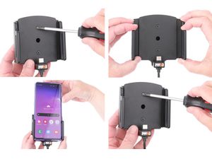 Brodit držiak do auta na mobilný telefón s USB-C nastaviteľný so skrytým pon. š.75-89 mm, tl.2-10mm