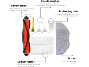 Sada kefiek a filtrov Mobilly pre robotický vysávač Xiaomi Mi Vacuum Mop G1, Rowenta S95 RR7975WH, RR7987WH