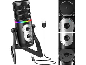 Neewer CM27 RGB svetlo, USB streaming a herný PRO mikrofón