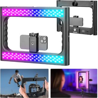 Neewer A111 II RGB LED klietka na stabilizáciu videa pre smartfóny s BT spúšťačom