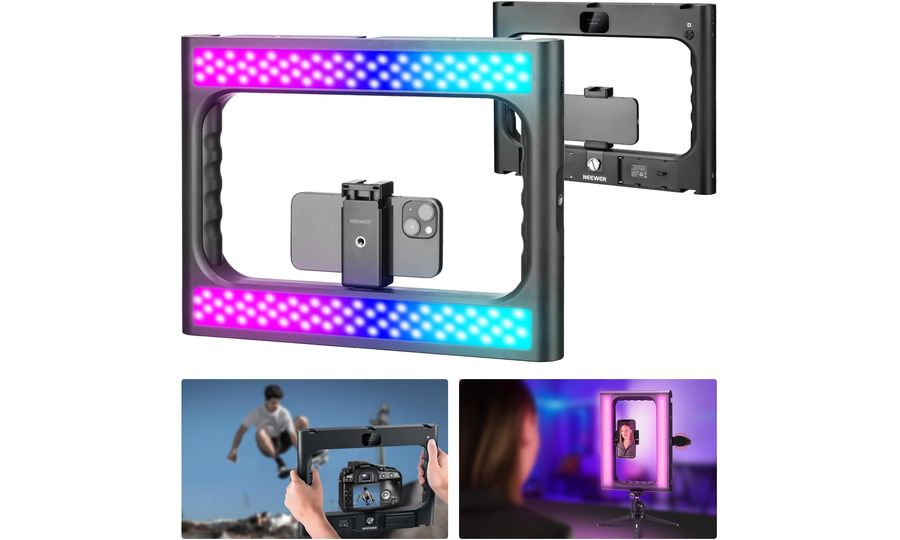 Neewer A111 II RGB LED klietka na stabilizáciu videa pre smartfóny s BT spúšťačom