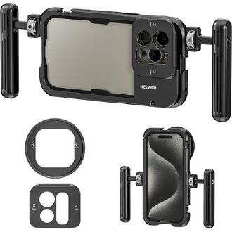 Neewer PA024k sada, ultra stabilizačná klietka + 2x rukoväť pre iPhone 15 MAX, 15 PRO MAX