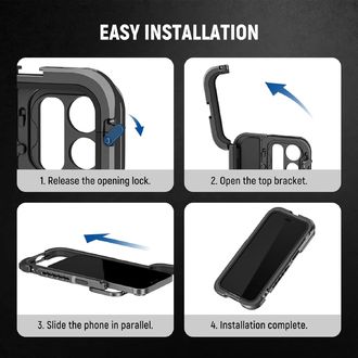 Neewer PA024k sada, ultra stabilizačná klietka + 2x rukoväť pre iPhone 15 MAX, 15 PRO MAX