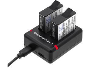 2 Nabíjačka batérií pre GoPro Hero 5, Hero 6, Hero 7, Hero 8, alternatívne