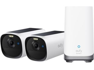 Eufy E40, 2K vonkajšia kamera so solárnym nabíjaním (sada 2 + jednotka HomeBase 3), biela