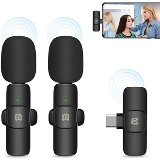 Bezdrôtový kondenzátorový klopový duálny mikrofón PULUZ, USB-C