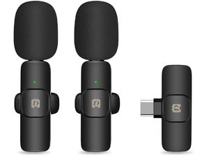 Bezdrôtový kondenzátorový klopový duálny mikrofón PULUZ, USB-C