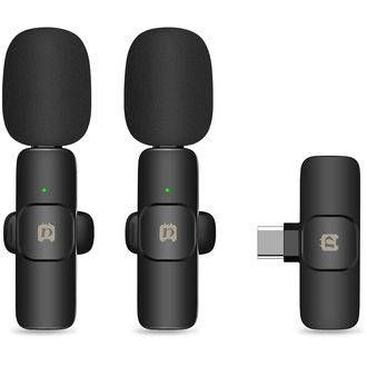 Bezdrôtový kondenzátorový klopový duálny mikrofón PULUZ, USB-C