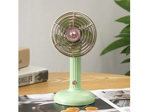 Retro stolový ventilátor, USB, zelený