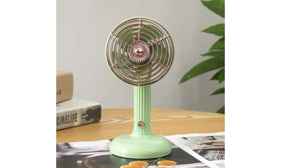 Retro stolový ventilátor, USB, zelený