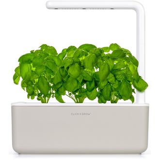 Click and Grow Smart Garden 3 smart plantážnik + 3ks kapsúl so semienkami bazalky, béžová