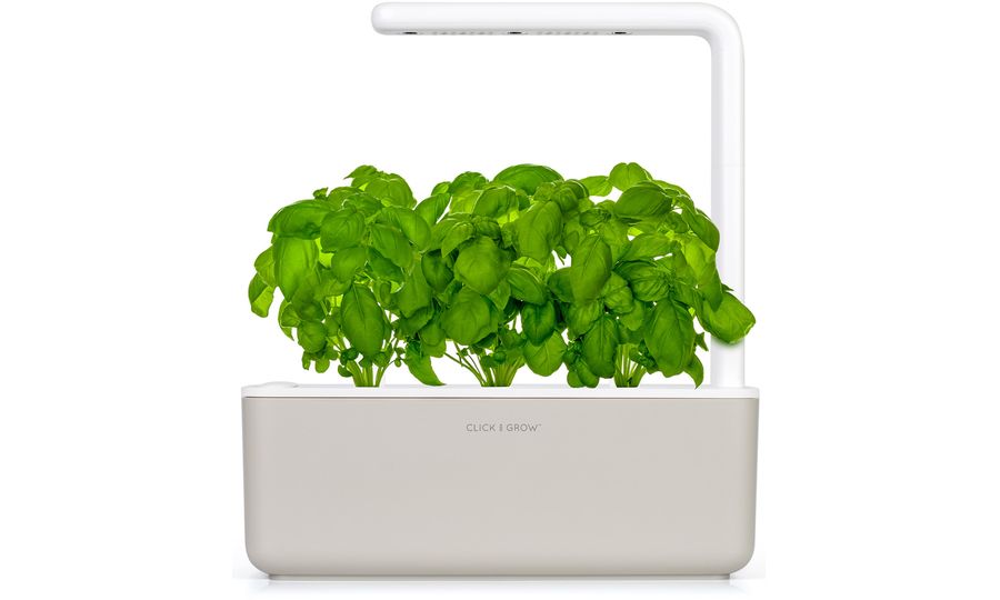Click and Grow Smart Garden 3 smart plantážnik + 3ks kapsúl so semienkami bazalky, béžová