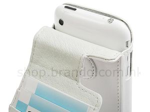 Kožené puzdro Brando s bočným otváraním - iPhone 3G/3GS (biele)