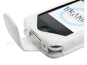 Kožené puzdro Brando s bočným otváraním - iPhone 3G/3GS (biele)