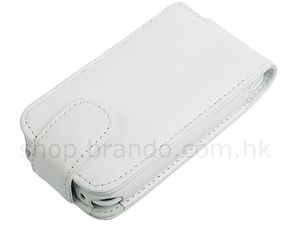 Kožené puzdro Brando s bočným otváraním - iPhone 3G/3GS (biele)