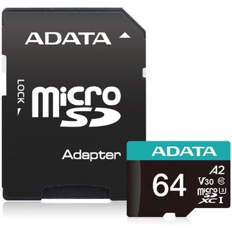 ADATA V30S microSDXC 64 GB UHS-I U3 V30 A2 + adaptér na SD (Premier Pro)