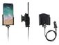 Brodit držiak do auta na Apple iPhone Xs/X bez puzdra, s nabíjaním z cig. zapaľovača/USB, zamat