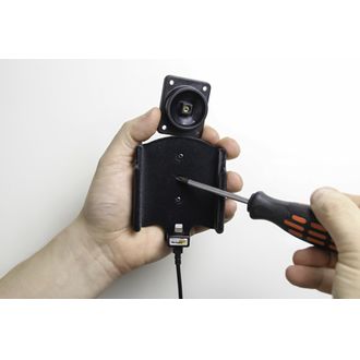 Brodit držiak do auta na Apple iPhone Xs/X bez puzdra, s nabíjaním z cig. zapaľovača/USB, zamat