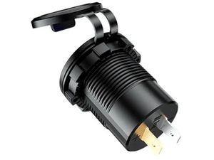 Vodotesná vstavaná nabíjačka/zásuvka s monitorom napätia, 2x USB, QuickCharge 3.0