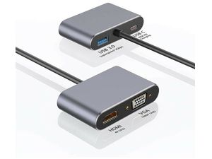 Mobilly 4v1 USB-C na HDMI, VGA, USB3.0 adaptér s napájaním 87W
