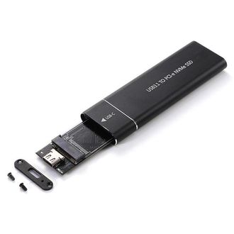 Externý box pre M.2 NVMe SSD, USB C 3.1 Gen 2 10Gbps, čierny