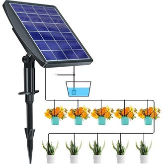 Inteligentný zavlažovací systém so solárnym panelom, vstavanou batériou 2000 mAh, 10 dýzami