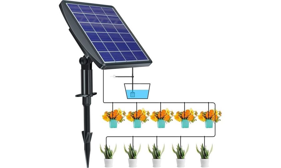 Inteligentný zavlažovací systém so solárnym panelom, vstavanou batériou 2000 mAh, 10 dýzami