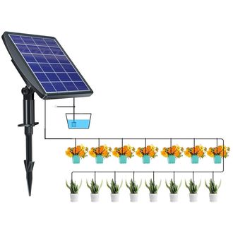 Inteligentný zavlažovací systém so solárnym panelom, vstavanou batériou 2000 mAh, 15 dýzami