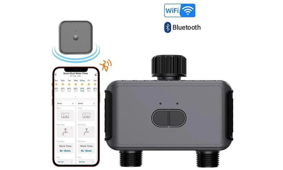 Inteligentný záhradný programovateľný zavlažovací systém s wifi a bluetooth - 2 ventily