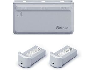 Potensic 3-polohová rýchlonabíjačka pre Atom 4K 60W More Power, sada so sieťovým adaptérom a 2x batériami