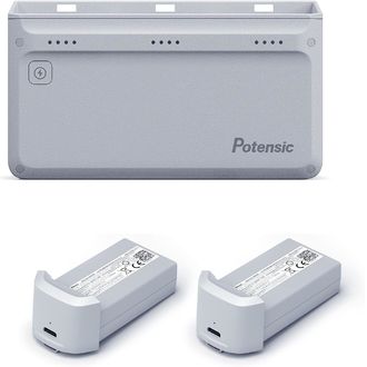Potensic 3-polohová rýchlonabíjačka pre Atom 4K 60W More Power, sada so sieťovým adaptérom a 2x batériami
