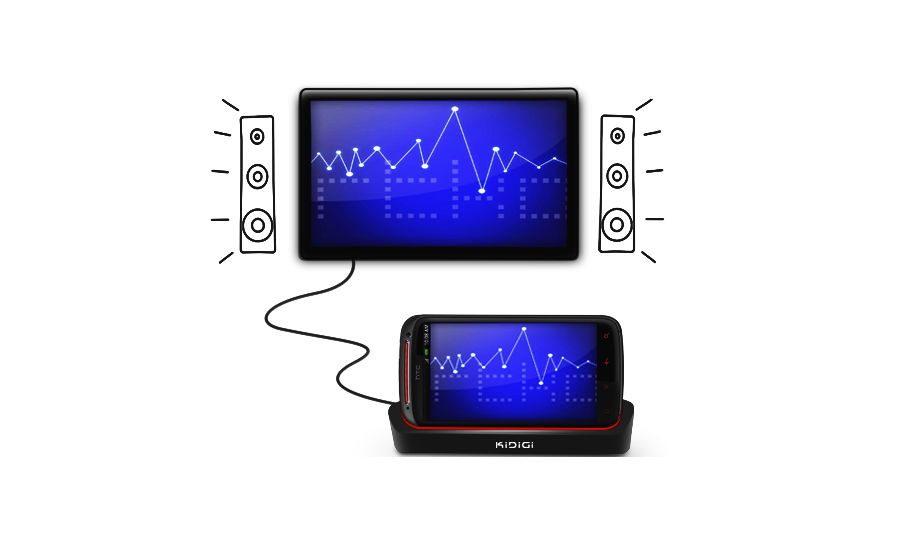 Nabíjacia kolíska Kidigi pre HTC Sensation/XE s výstupom HDMI - horizontálna