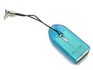 USB čítačka microSD kariet s pútkom, čierna