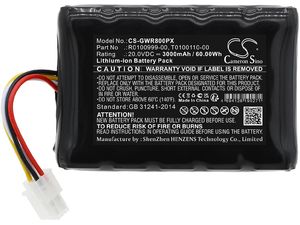 Batéria pre Cramer RM 800, RM 800D, RM 1000, RM 1500 a ďalšie, 3000 mAh, Li-Ion