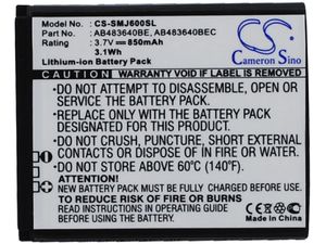 Batérie pre Samsung S8300, S7350, F110, J600, M600, Li-ion 3,7V 850mAh