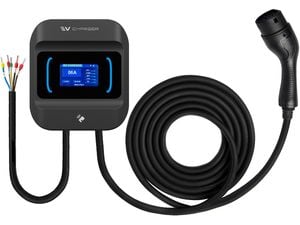 Nabíjacia stanica AUXUS Wallbox 22kW pre elektrické vozidlá, aplikácia, 5m kábel, APP+RFID, čierna