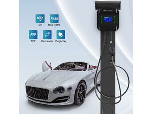 Nabíjacia stanica AUXUS Wallbox 22kW pre elektrické vozidlá, aplikácia, 5m kábel, APP+RFID, čierna