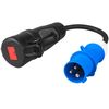 Zelený adaptér červený CEE 16A 400V na modrý CEE 16A 230V, IP44