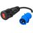 Zelený adaptér červený CEE 16A 400V na modrý CEE 16A 230V, IP44