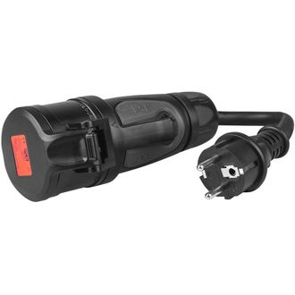 Zelený adaptér červený CEE 16A 400V na 230V Schuko, IP44