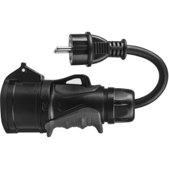 Zelený adaptér červený CEE 16A 400V na 230V Schuko, IP44