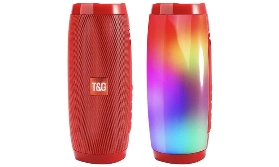 T&G TG157, prenosný reproduktor, RGB, červený