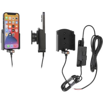 Brodit držiak do auta na Apple iPhone 12 Mini, 2xUSB (QC3.0/2,4A), so skrytým nabíjaním