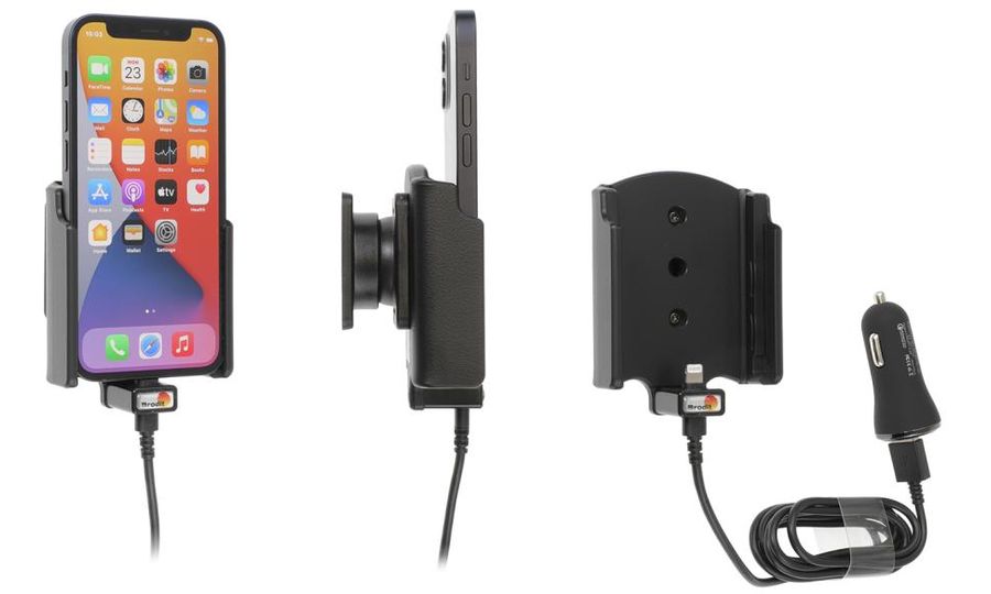 Brodit držiak do auta na Apple iPhone 12 Mini, 2xUSB, s pon. z CIG. zap. (QC3.0/2,4A)