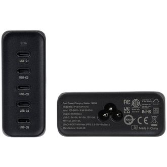 Cestovná nabíjačka Brodit s 5x USB-C, 300 W