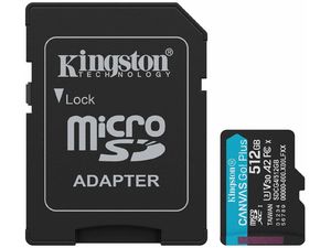 Kingston Canvas Go Plus Gen4 microSDXC 512GB U3/V30/A2, rýchlosť čítania 200 MB/s + adaptér SD