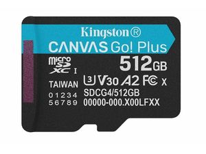 Kingston Canvas Go Plus Gen4 microSDXC 512GB U3/V30/A2, rýchlosť čítania 200 MB/s + adaptér SD
