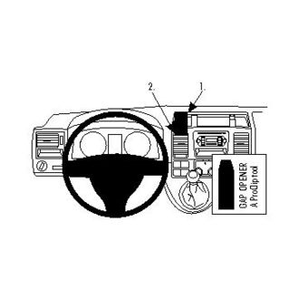 Brodit ProClip Volkswagen Caravelle/T5 Transporter/Pickup 10-15 (len priehradka bez veka), na stred